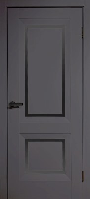 Двери Греция SUPER MAT Графит Стекло чёрное